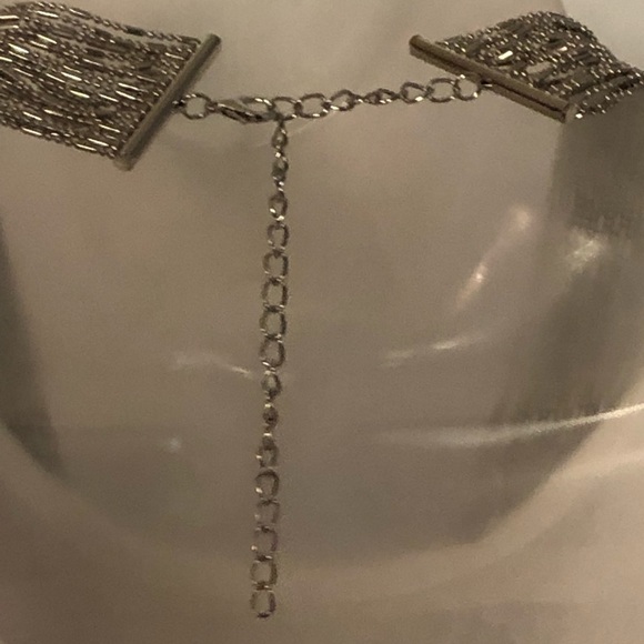 NWT Multi-Row Italian Waterfall Necklace in Silvertone. - Picture 13 of 16